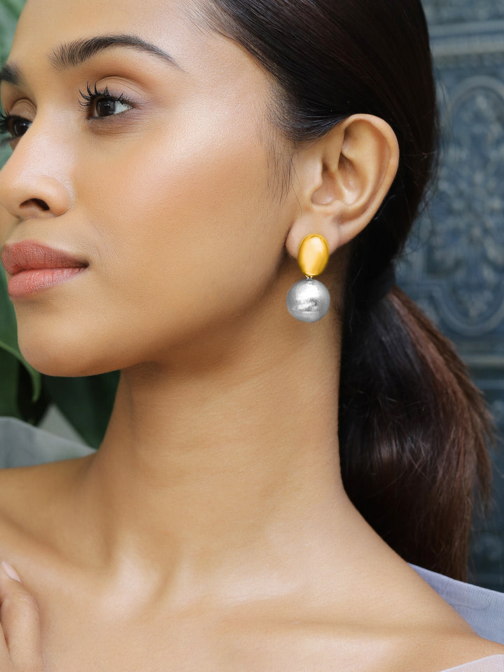 Radiant Duo-Tone Shine Drop Earrings
