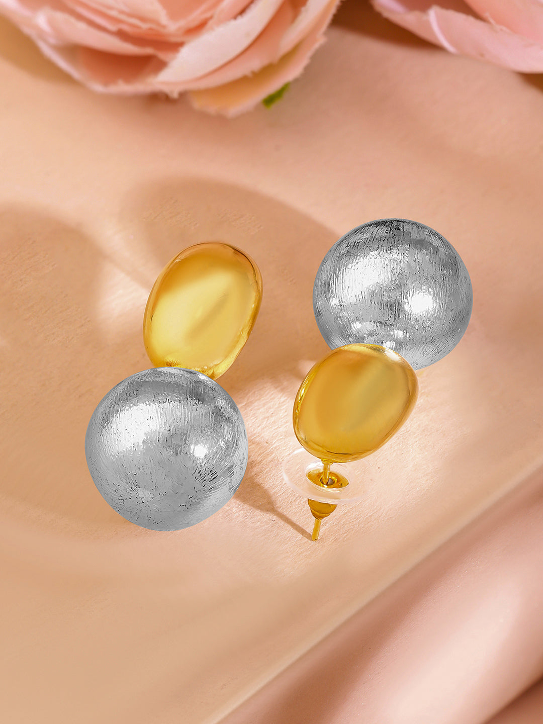 Radiant Duo-Tone Shine Drop Earrings