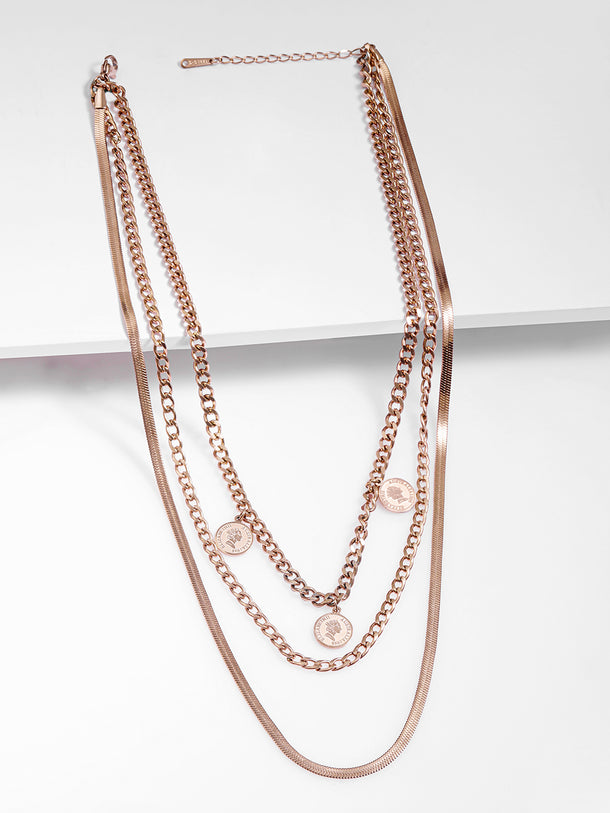 Trendy Coin Motif Charms Multilayer Necklace