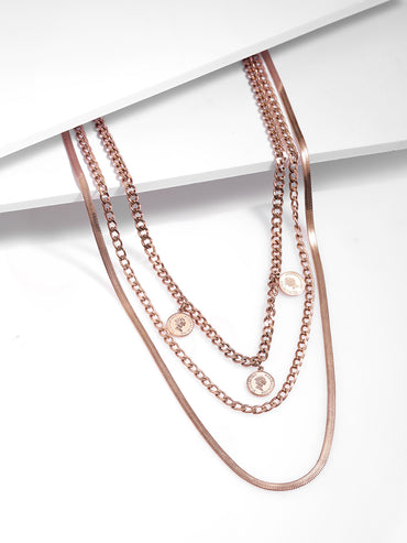 Trendy Coin Motif Charms Multilayer Necklace