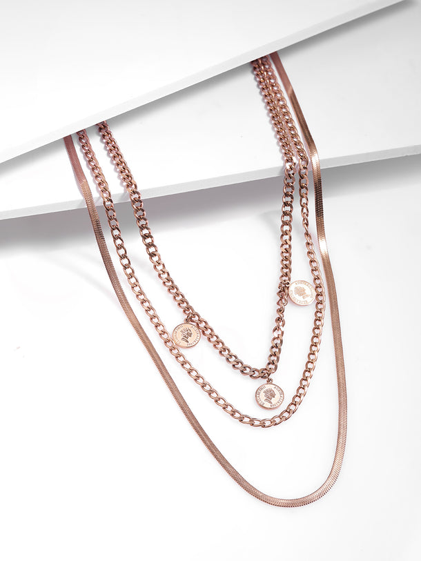 Trendy Coin Motif Charms Multilayer Necklace