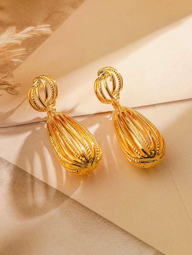 Statement Radiance Gold Drop Earrings