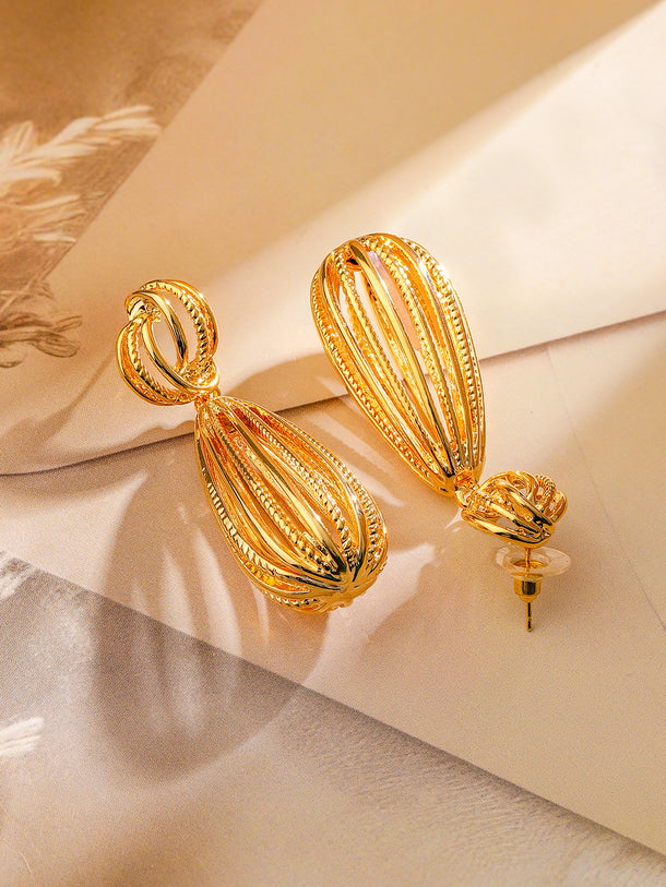 Statement Radiance Gold Drop Earrings