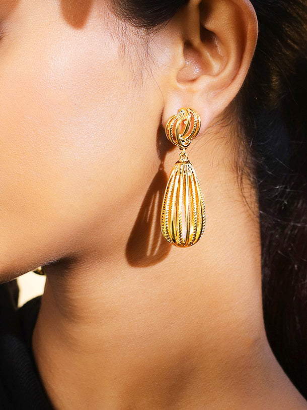Statement Radiance Gold Drop Earrings