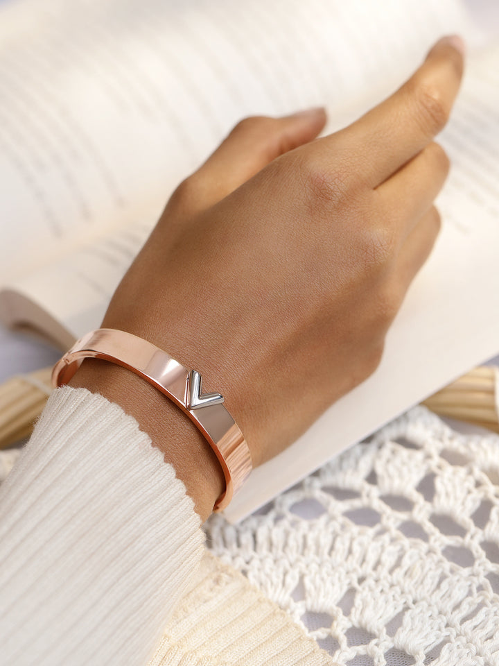 Rubans 18K Rose Gold-Plated Stainless Steel Tarnish-Free Waterproof Demi-Fine Kada Bracelet