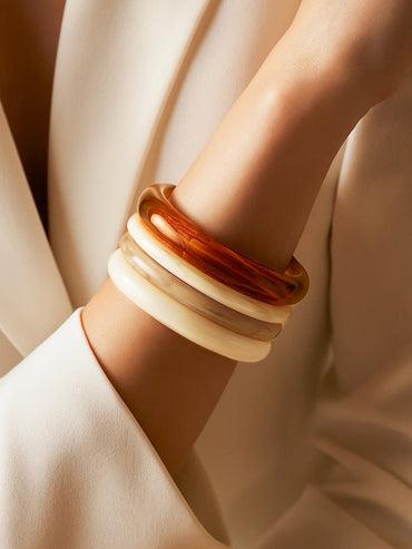 Resin Marble Finish Bangles Set Of 4