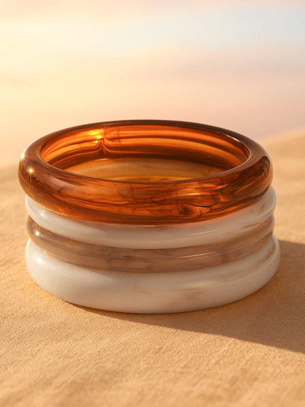Resin Marble Finish Bangles Set Of 4