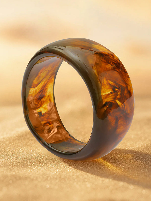Marble Finish Brown Resin Bracelet