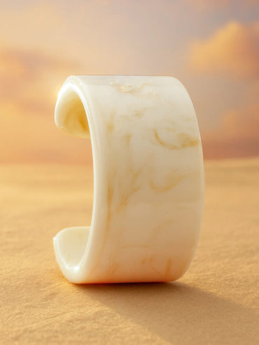 Marble Finish White Resin Bracelet