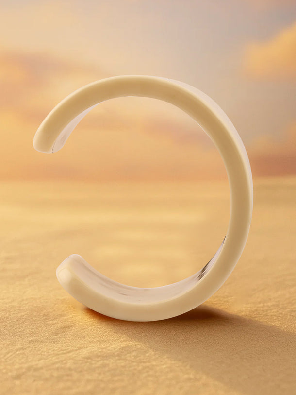 Marble Finish White Resin Bracelet