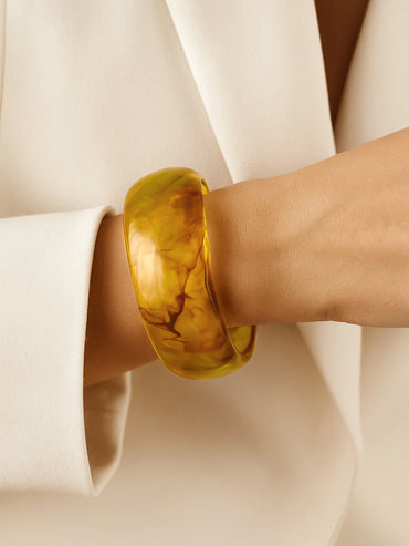 Amber Marbel Finish Resin Bold Chunky Bracelet