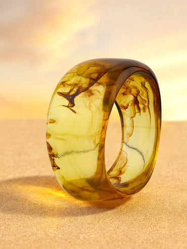Amber Marbel Finish Resin Bold Chunky Bracelet