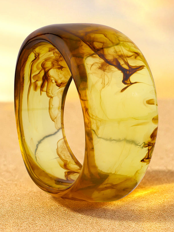 Amber Marbel Finish Resin Bold Chunky Bracelet