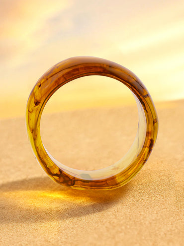 Amber Marbel Finish Resin Bold Chunky Bracelet