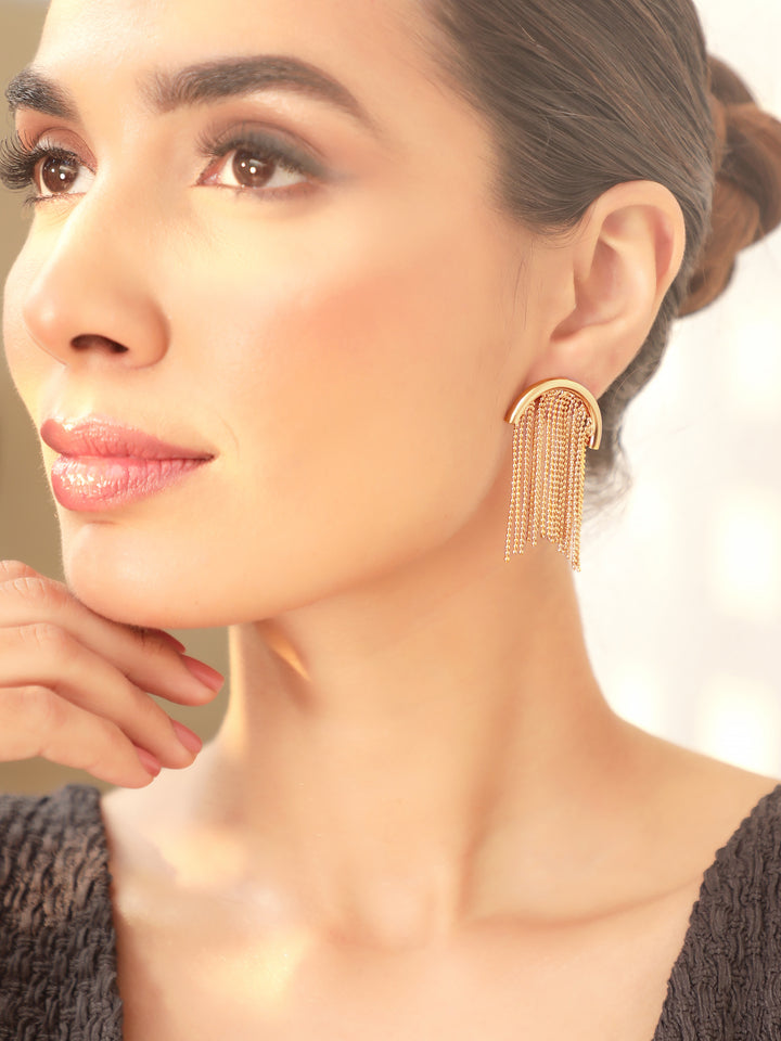 Rubans Voguish Gold Plated Drop Earrings