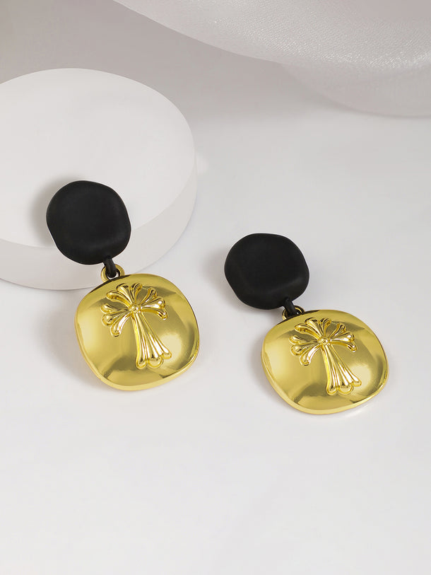 Golden Cross Glam Black Drops