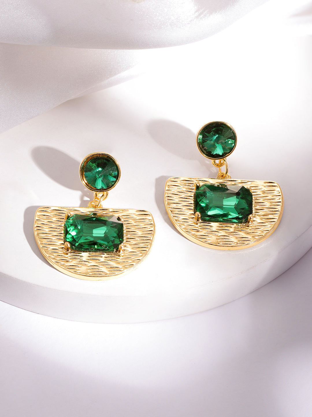 Rubans Voguish Gold-Plated Contemporary Drop Earrings