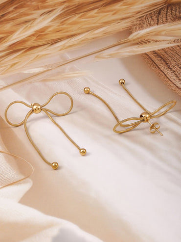 Demi Fine Golden Ribbon Drop Earrings