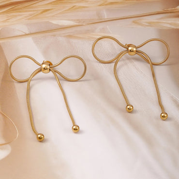 Demi Fine Golden Ribbon Drop Earrings