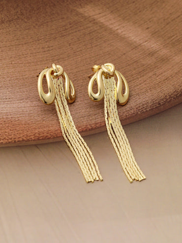 Designer Edge Knotted Tassels Statement Earrings