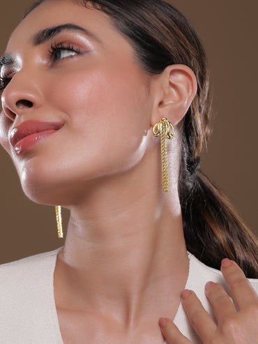 Designer Edge Knotted Tassels Statement Earrings