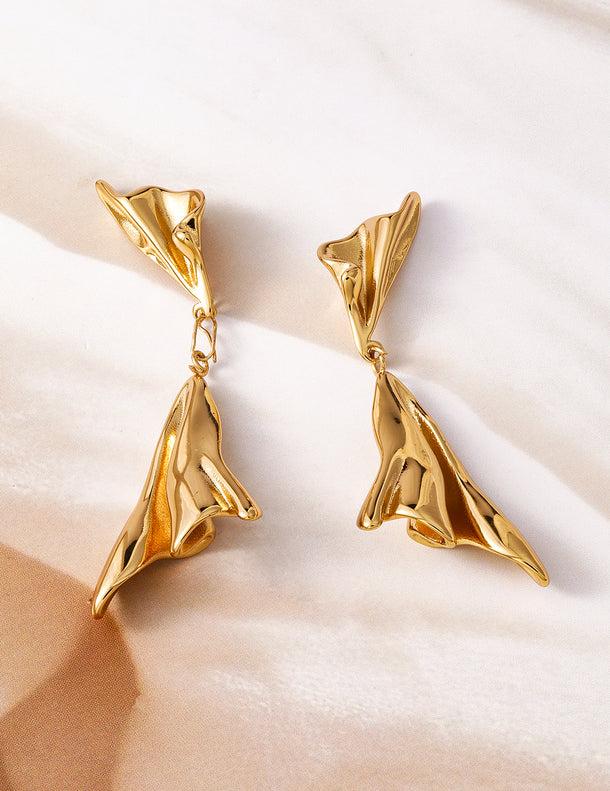 Gold Toned Drop Earrings