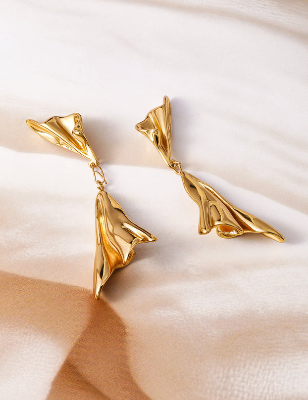 Gold Toned Drop Earrings