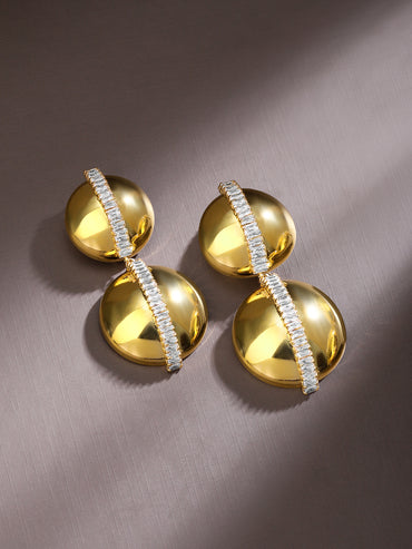 American Diamond Zirconia Glow Dome Earrings
