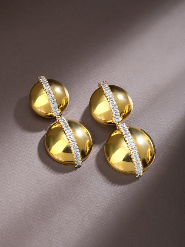 American Diamond Zirconia Glow Dome Earrings