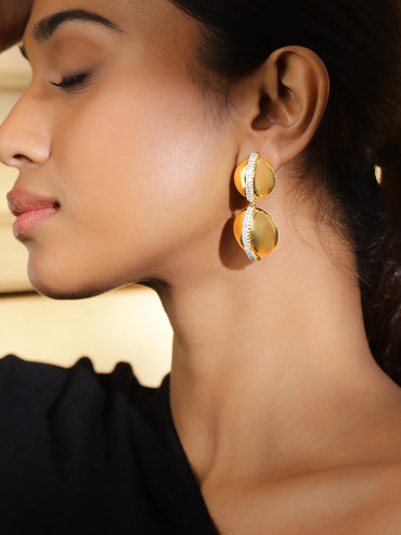 American Diamond Zirconia Glow Dome Earrings