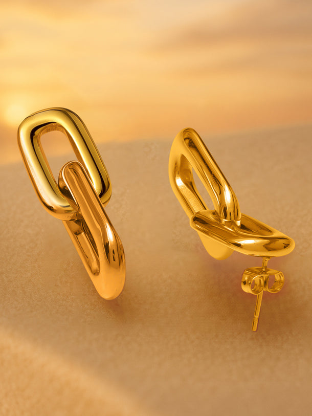 Tied in Gold Statement Earrings