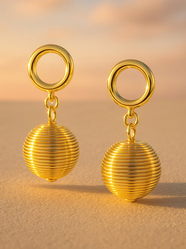 Gold Toned Hoop Drop Earrings