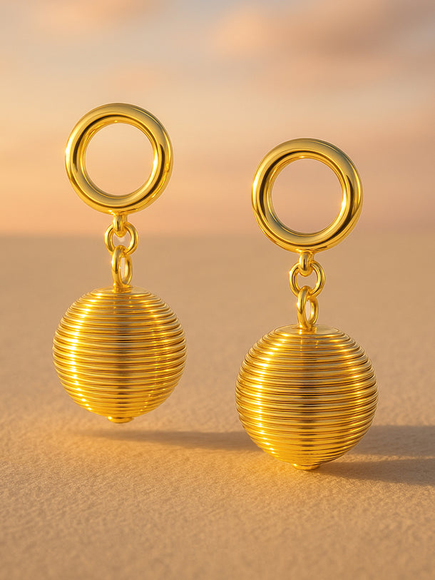 Gold Toned Hoop Drop Earrings