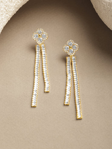 Clover Studded Dangler Earrings