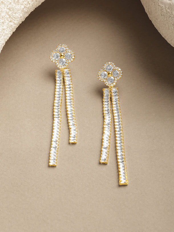 Clover Studded Dangler Earrings