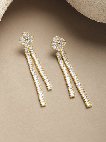 Clover Studded Dangler Earrings