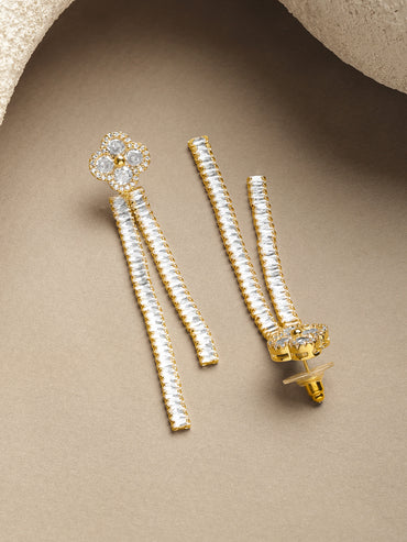 Clover Studded Dangler Earrings