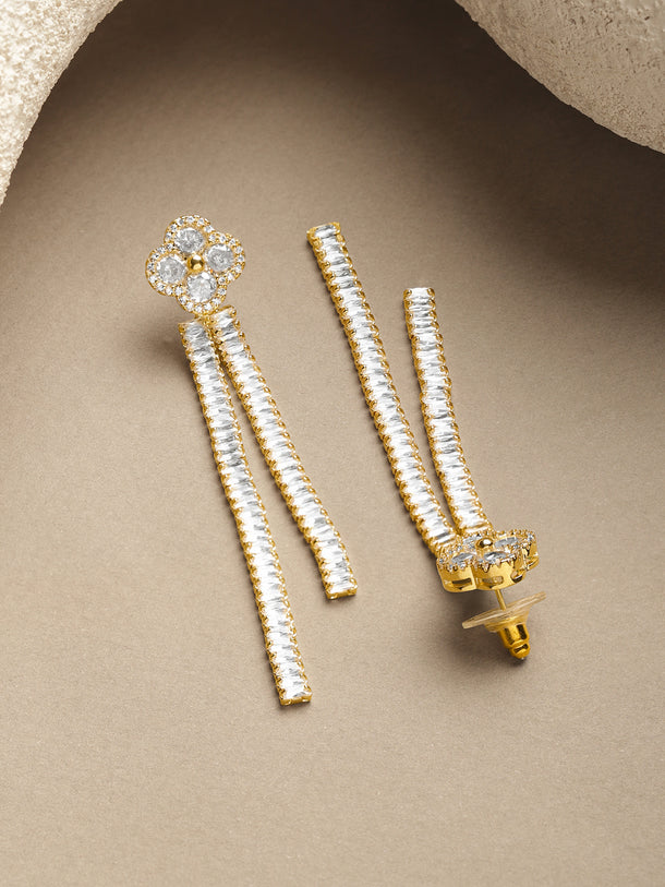 Clover Studded Dangler Earrings