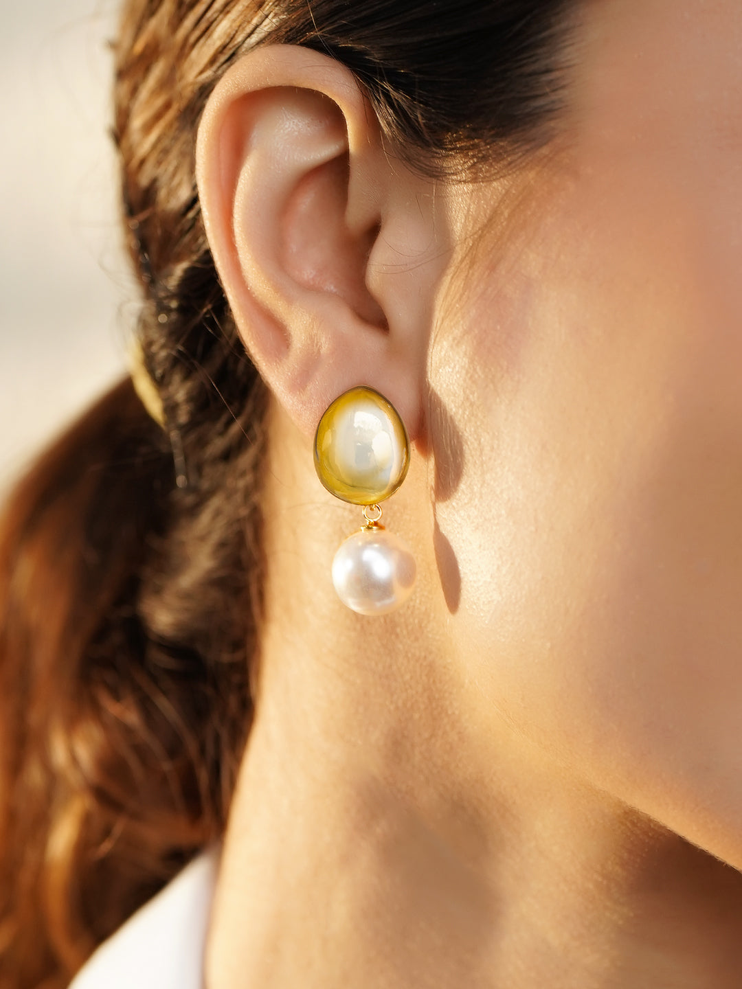 Rubans Voguish 18K Gold-Plated Brass Smoky Grey Crystal AD-Studded Drop Earrings