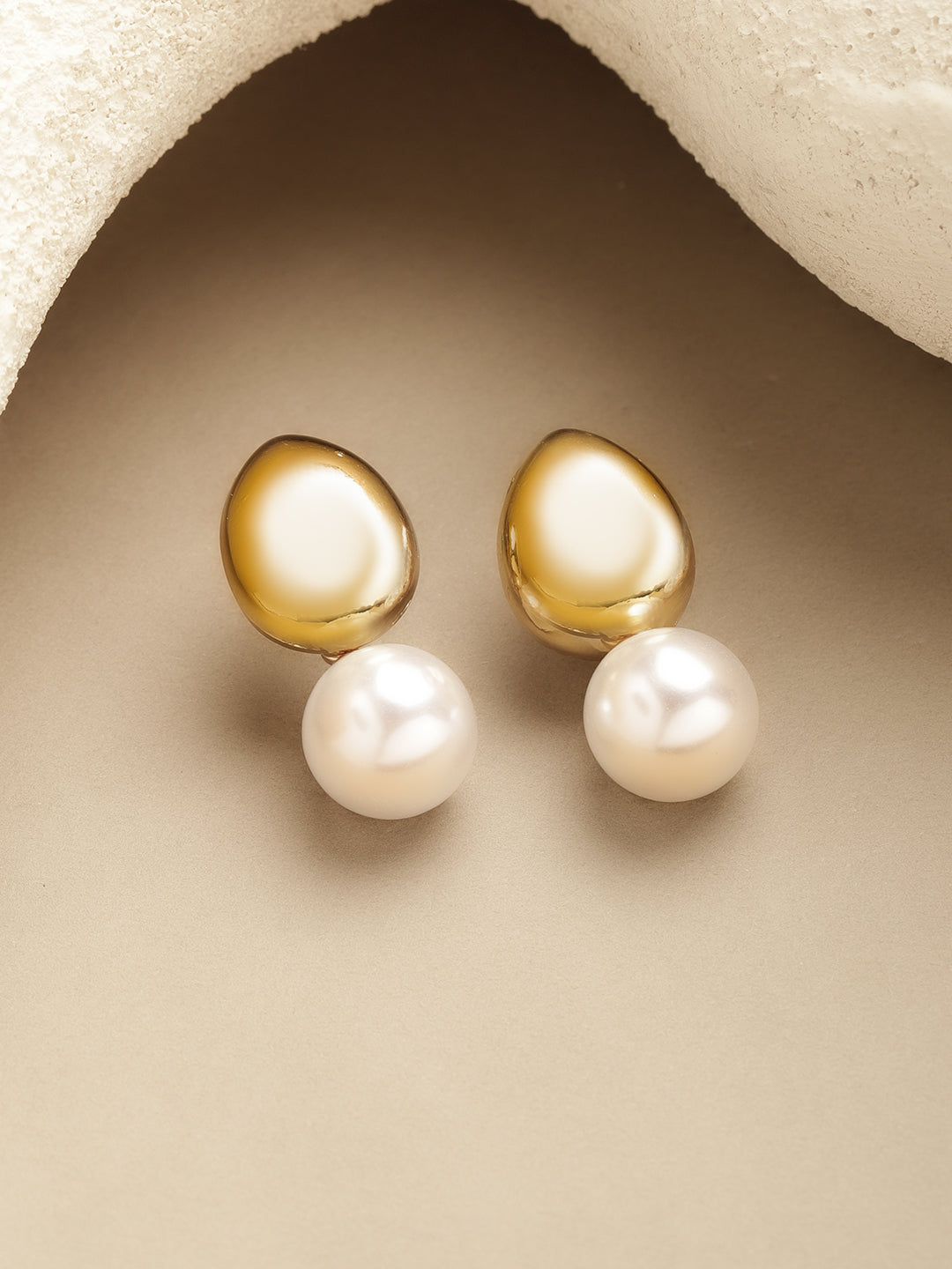 Rubans Voguish 18K Gold-Plated Brass Smoky Grey Crystal AD-Studded Drop Earrings