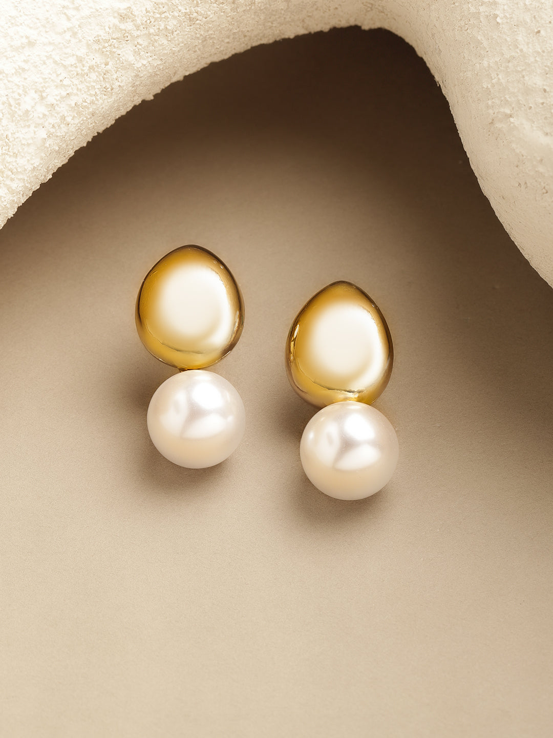 Rubans Voguish 18K Gold-Plated Brass Smoky Grey Crystal AD-Studded Drop Earrings