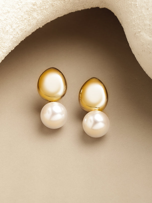 Rubans Voguish 18K Gold-Plated Brass Smoky Grey Crystal AD-Studded Drop Earrings