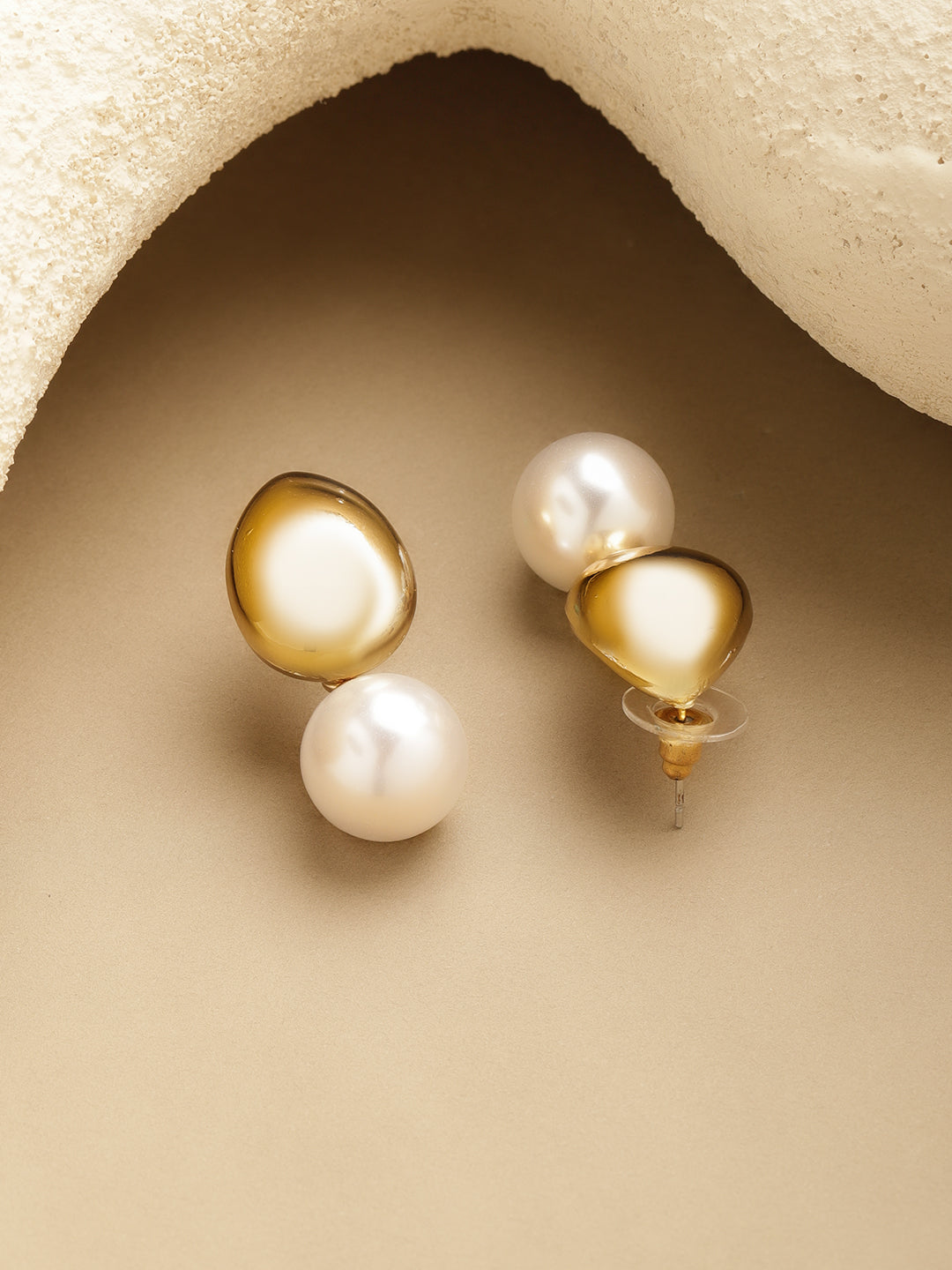 Rubans Voguish 18K Gold-Plated Brass Smoky Grey Crystal AD-Studded Drop Earrings