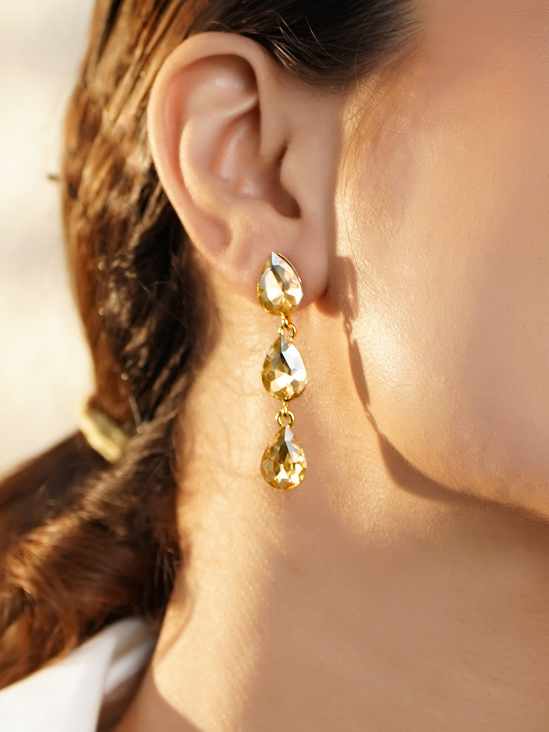 Rubans Voguish 18K Gold-Plated Brass Multi-Ring Sculptural Dome Stud Earrings