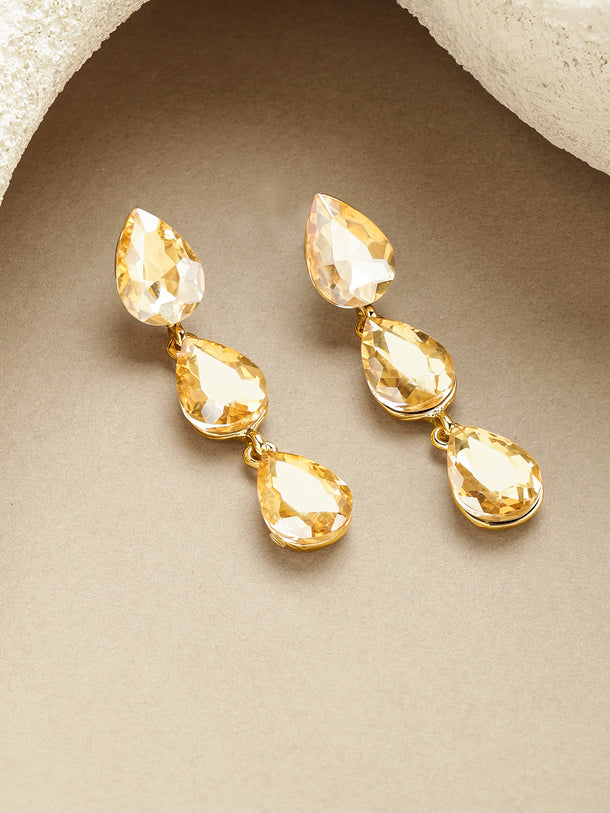 Rubans Voguish 18K Gold-Plated Brass Multi-Ring Sculptural Dome Stud Earrings