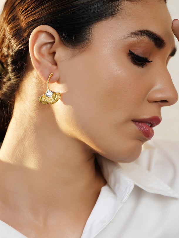 Ginkgo Leaf Stud Earrings
