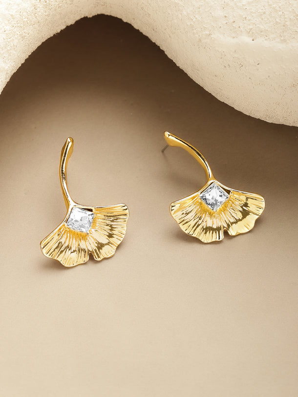 Ginkgo Leaf Stud Earrings