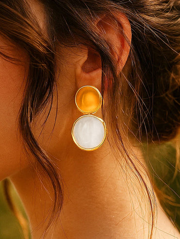 Minimal White Glow Drop Earrings