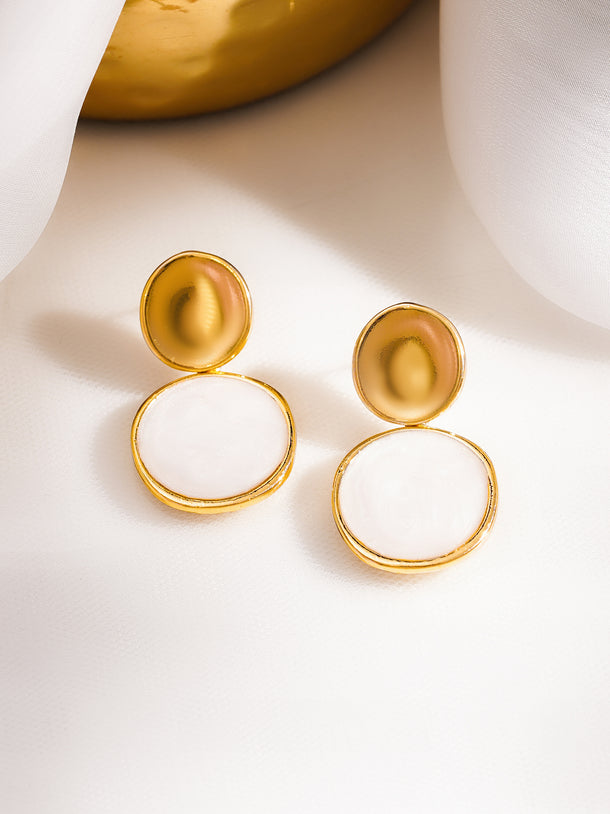 Minimal White Glow Drop Earrings