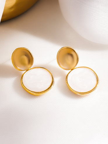 Minimal White Glow Drop Earrings